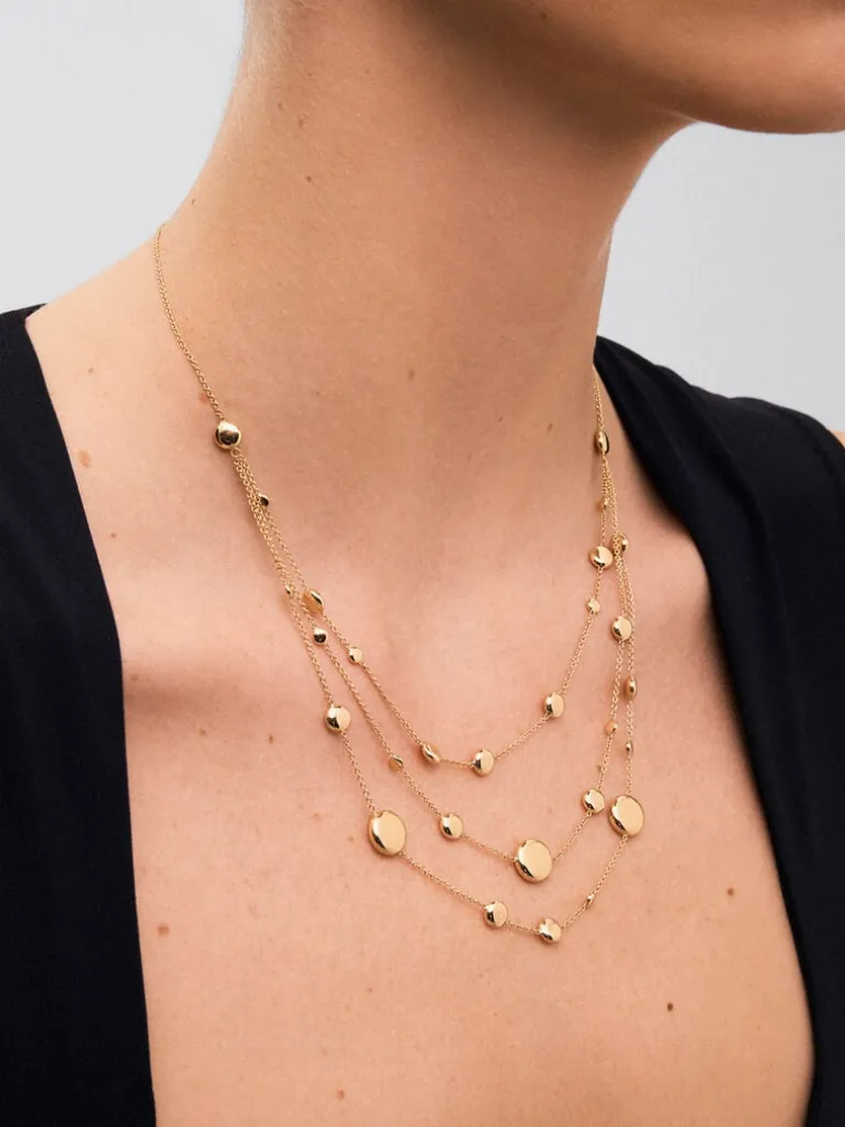 Collar triple de oro amarillo de 18K