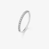 Media alianza de oro blanco de 18K con 16 diamantes en talla brillante con un total de 0,16 cts