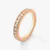 Media alianza de oro rosa de 18K con 13 diamantes en talla brillante con un total de 0,36 cts