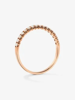 Media alianza de oro rosa de 18K con 16 diamantes en talla brillante con un total de 0,22 cts