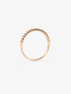 Media alianza de oro rosa de 18K con 13 diamantes en talla brillante con un total de 0,39 cts