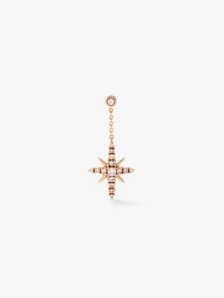 Pendiente de oro rosa de 18kt con diamantes