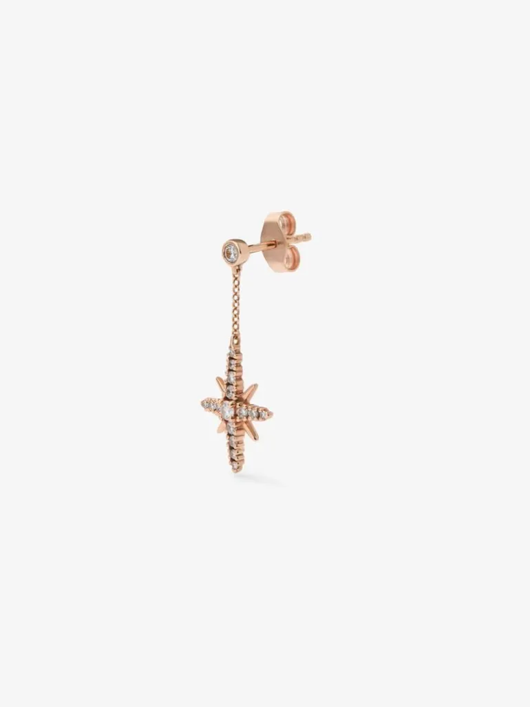 Pendiente de oro rosa de 18kt con diamantes