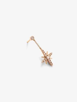 Pendiente de oro rosa de 18kt con diamantes