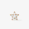 Pendiente individual de oro rosa de 18K con 6 diamantes en talla brillante con un total de 0,11 cts