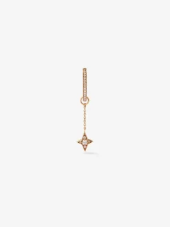 Pendiente individual de oro rosa de 18K con 20 diamantes en talla brillante con un total de 0,13 cts