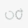 Pendientes aro de oro blanco de 18K con 34 diamantes en talla brillante con un total de 1,84 cts