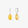 Pendientes aro de plata 925 con citrino colgante