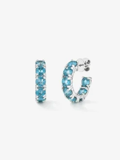 Pendientes aro de plata 925 de topacio