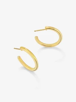Pendientes aro liso mediano de oro amarillo de 18K