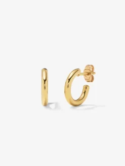 Pendientes aro liso peque&ntilde;o de oro amarillo de 18K