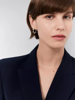 Pendientes aros de oro blanco de 18k con perlas Akoya 4mm