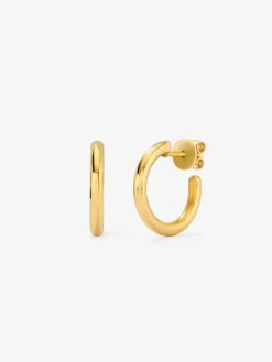Pendientes de aro de oro amarillo de 18K de 18mm