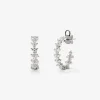 Pendientes de aro de oro blanco de 18K con 66 diamantes en talla brillante con un total de 1,01 cts