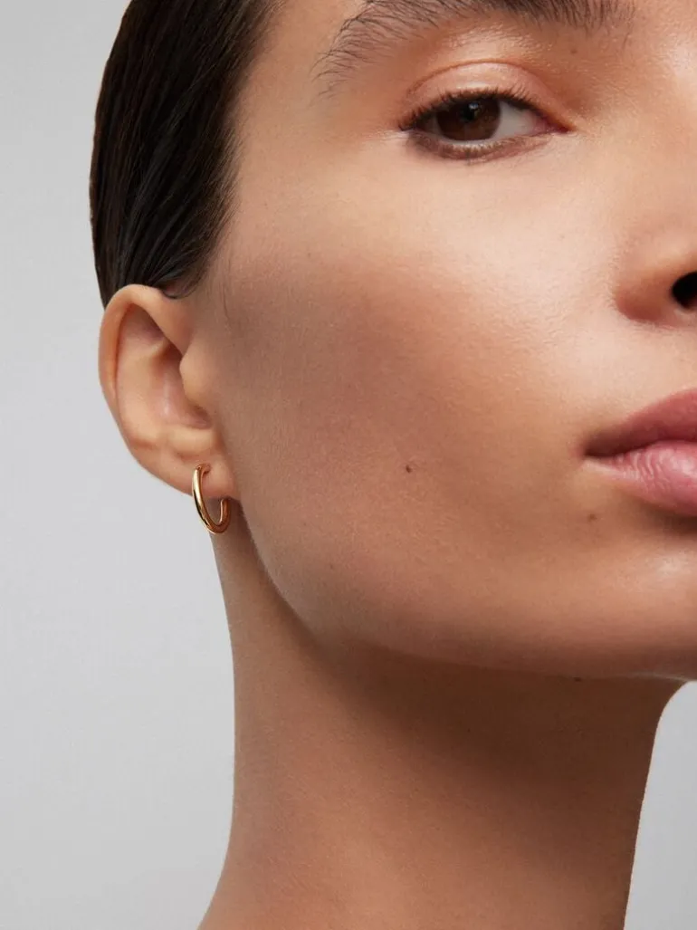 Pendientes de aro de oro amarillo de 18K