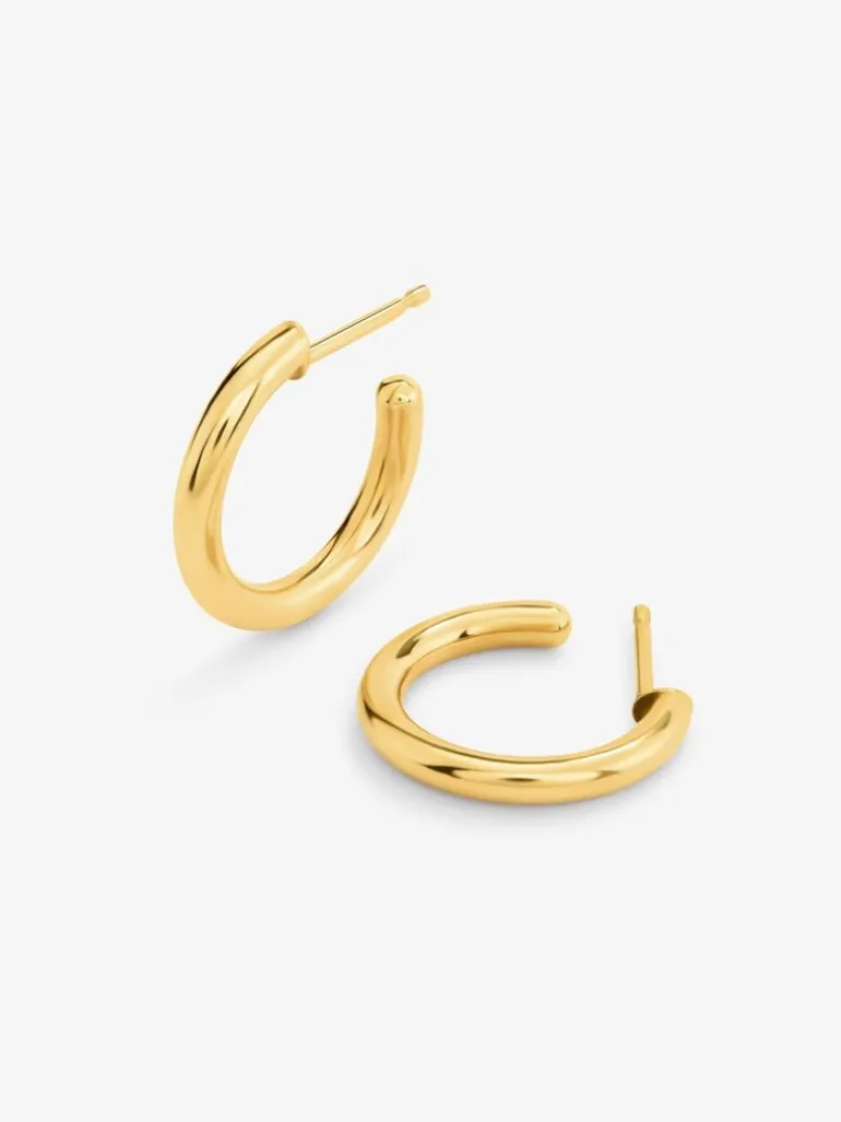 Pendientes de aro de oro amarillo de 18K de 18mm