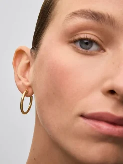 Pendientes de aro de oro amarillo de 18K 28,5mm