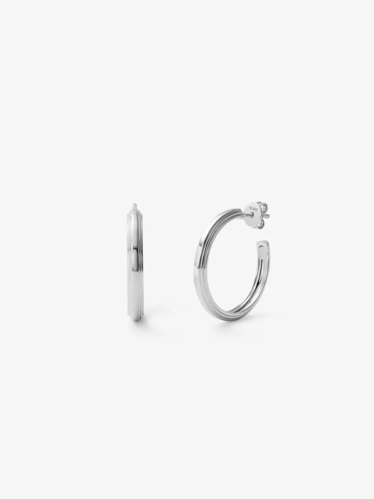 Pendientes de aro de plata 925