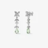 Pendientes de oro blanco de 18K con 52 diamantes en talla brillante con un total de 0,95 cts y amatistas verdes en talla pera