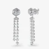 Pendientes de oro blanco de 18K con diamantes en talla brillante con un total de 1,25 cts y diamantes en talla baguette de 0,1 cts