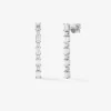 Pendientes de oro blanco de 18K con 10 diamantes en talla esmeralda con un total de 2,64 cts y 8 en talla brillante con un total de 0,35 cts