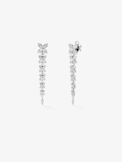 Pendientes de oro blanco de 18K con diamantes blancos en talla brillante de 2,48 cts