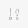 Pendientes de oro blanco de 18K con 52 diamantes en talla brillante con un total de 0,45 cts