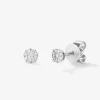 Pendientes de oro blanco de 18K con 2 diamantes en talla brillante con un total de 0,15 cts