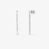 Pendientes de oro blanco de 18K con diamantes blancos en talla oval de 0,22 cts, talla brillante de 1 cts y talla pera de 0,74 cts