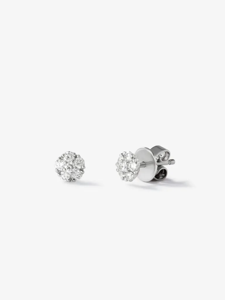 Pendientes de oro blanco de 18kt con diamantes