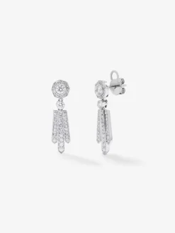 Pendientes de oro blanco de 18K con diamantes blancos en talla brillante de 0,88 cts