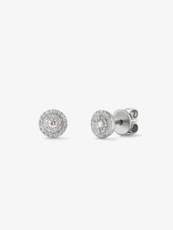 Pendientes de oro blanco de 18kt con diamantes