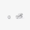 Pendientes de oro blanco de 18K con diamante solitario