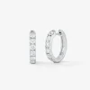 Pendientes de oro blanco de 18K con 12 diamantes en talla brillante con un total de 0,96 cts