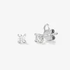 Pendientes de oro blanco de 18K con 2 diamantes en talla brillante con un total de 0,3 cts