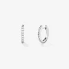 Pendientes de oro blanco de 18K con 18 diamantes en talla brillante con un total de 0,26 cts
