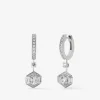 Pendientes de oro blanco de 18K con diamantes en talla brillante de 0,45 cts