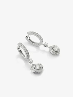 Pendientes de oro blanco de 18K con diamantes en talla brillante de 0,45 cts