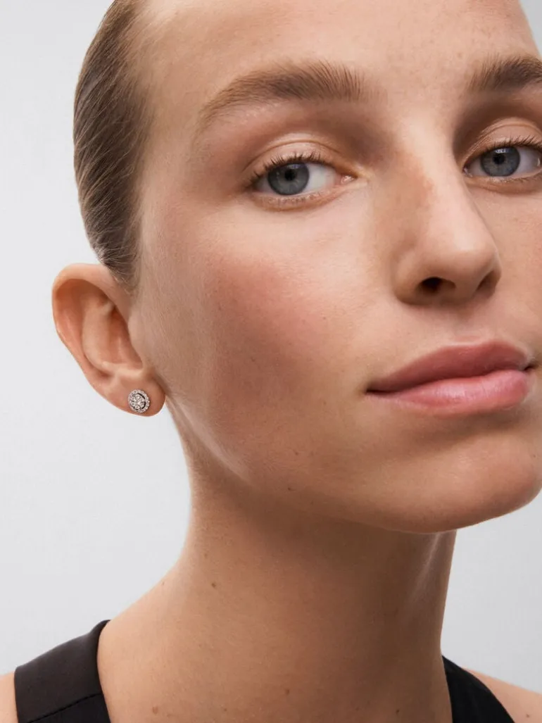 Pendientes de oro blanco de 18K con diamantes