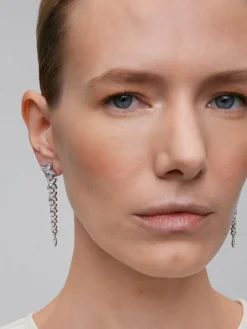 Pendientes de oro blanco de 18K con diamantes blancos en talla brillante de 2,48 cts