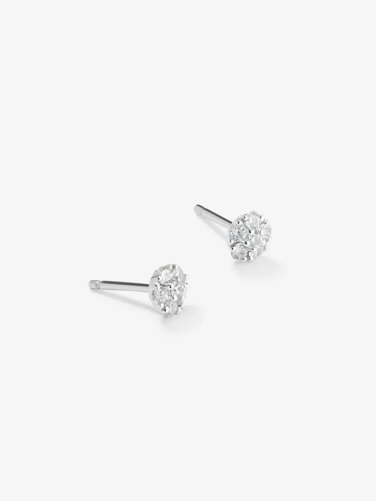 Pendientes de oro blanco de 18kt con diamantes