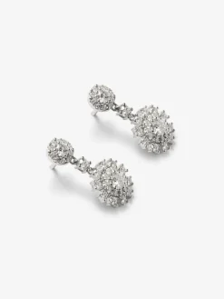 Pendientes de oro blanco de 18kt con diamantes