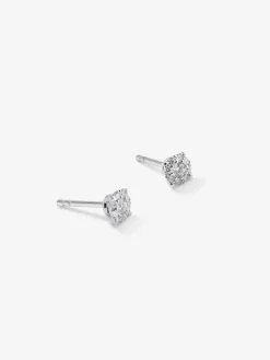 Pendientes de oro blanco de 18kt con diamantes