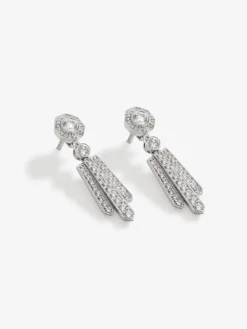 Pendientes de oro blanco de 18K con diamantes blancos en talla brillante de 0,88 cts