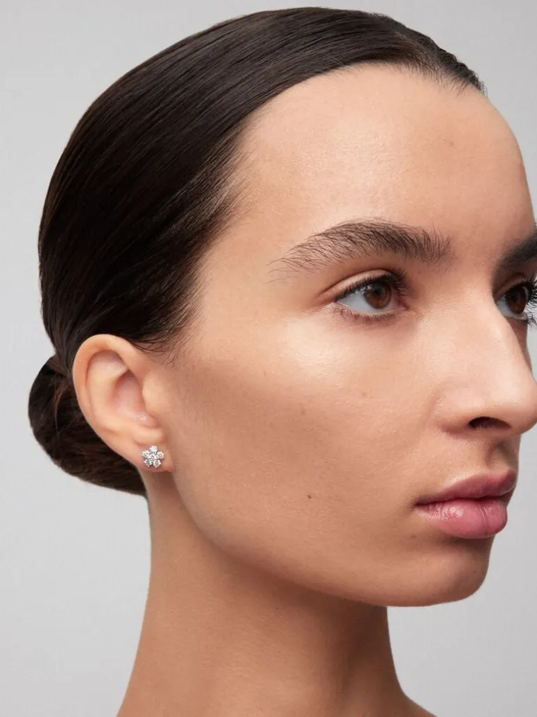 Pendientes de oro blanco de 18kt con diamantes