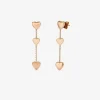 Pendientes de oro rosa de 18K con corazones