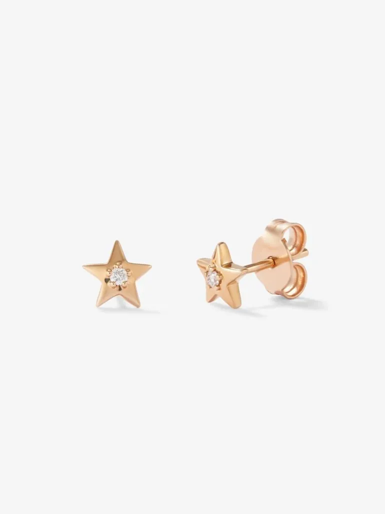 Pendientes de oro rosa de 18kt con diamantes