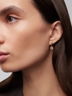 Pendientes de oro rosa de 18kt con diamantes
