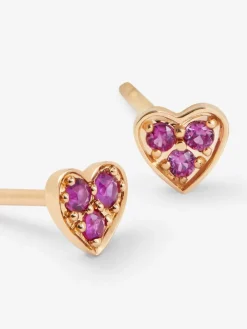 Pendientes de oro rosa de 18K con pavé de zafiros rosas en talla brillante con un total de 0,17 cts