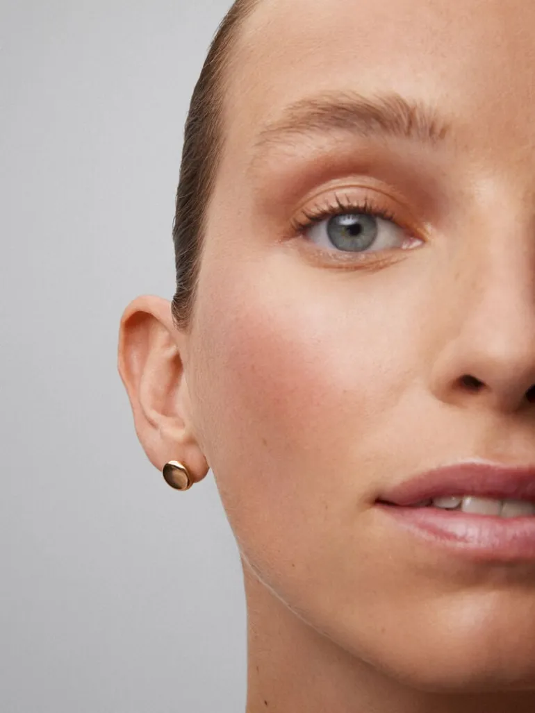 Pendientes de oro rosa de 18K con forma circular